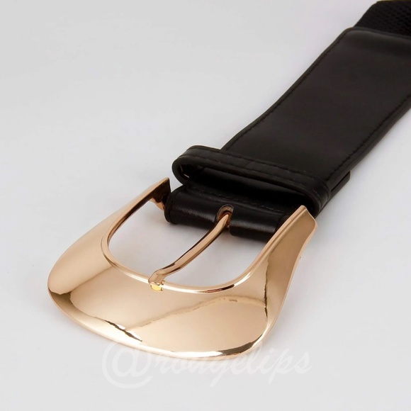 Black Belt Gold Tone Buckle - Picture 5 of 8